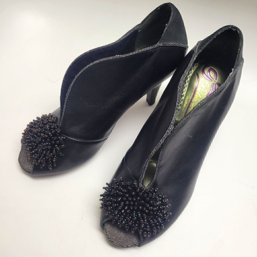 Poetic License Beaded Slit Front Heels - Picture 2 of 12